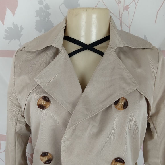 Women's Double Breasted Trench Coats MidLength Belted Overcoat Long Dress Jacket - Picture 4 of 6